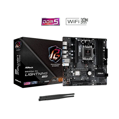 ASRock B650M PG Lightning WiFi AM5 Micro ATX Motherboard