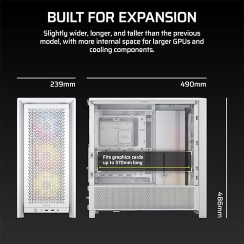 CORSAIR FRAME 4000D RS ARGB Modular Mid-Tower Case white