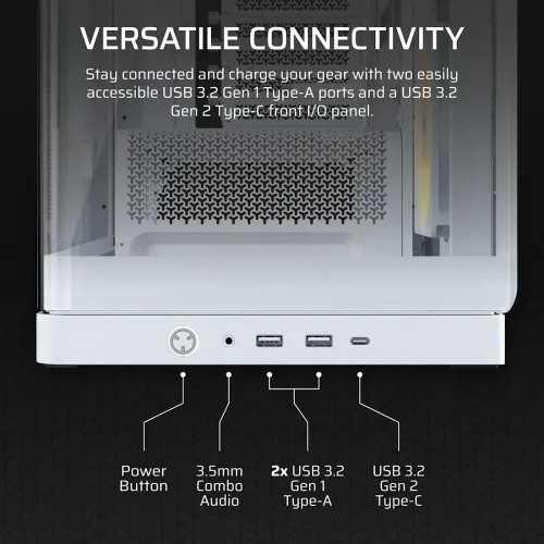 Corsair FRAME 4500X RS-R ARGB Panoramic Glass E-ATX Mid-Tower Casing White