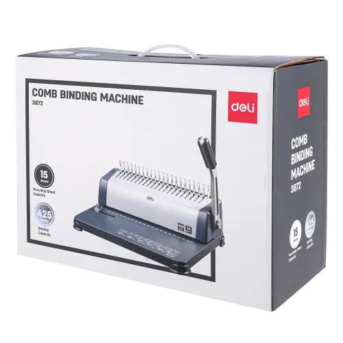 Deli E3872 425 Sheets Comb Spiral Binding Machine