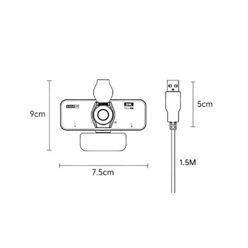  GearUP K450 2K 4.0MP HD USB Webcam with Built-in Mic