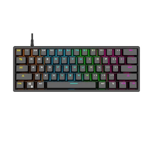 LEAVEN K620 61 Keys Full Black Wired Mechanical Gaming Keyboard