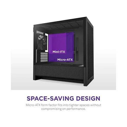 NZXT H3 Flow Micro-ATX Airflow Case - Black