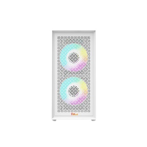 Pc Power Dark Flow Mesh X2 Mid Tower M-ATX Gaming Case (White)