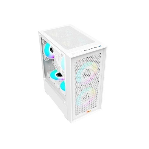 Pc Power Dark Flow Mesh X2 Mid Tower M-ATX Gaming Case (White)