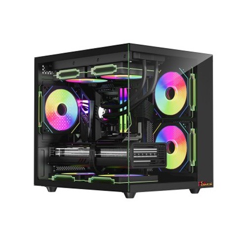 PC POWER GS620  ICE CUBE MINI V2 5 FANS GAMING CASE WITH 650W PSU