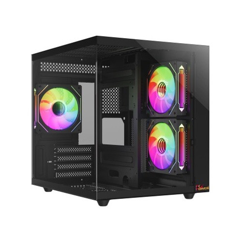 PC POWER GS620  ICE CUBE MINI V2 5 FANS GAMING CASE WITH 650W PSU
