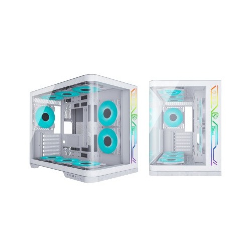 PC POWER  PGH650 ICELAND EDGE WH  9 ARGB FAN ATX CASING