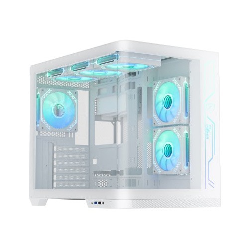 PC POWER  PGH650 ICELAND EDGE WH  9 ARGB FAN ATX CASING