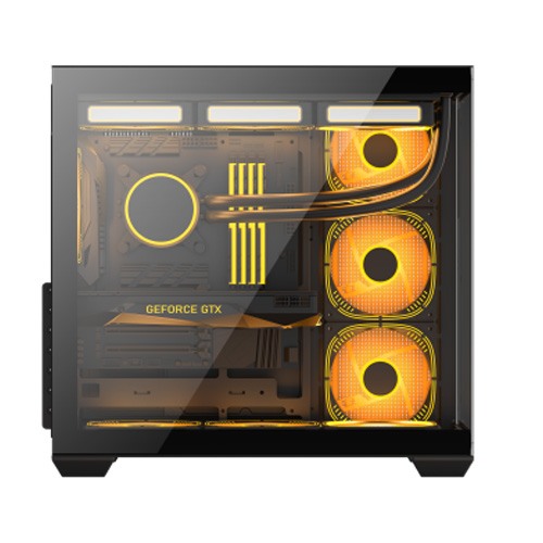 PC POWER PP-GS700 DARK WOOD Casing With 10 FANS