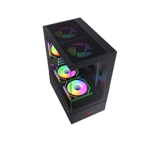 PC POWER GS670 SKYVIEW V2 3 FANS GAMING CASE WITH 550W PSU