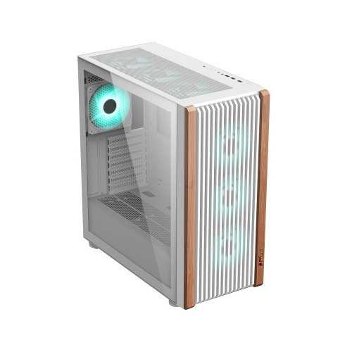 PC POWER PP-GS680 WOOD MESH WH Casing With 4 FANS