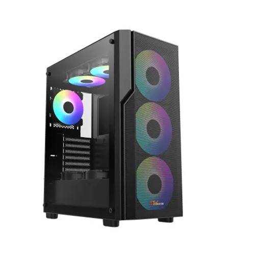 PC Power PG-H450 BK Zero Mesh 6 ARGB FAN Atx Gaming Casing