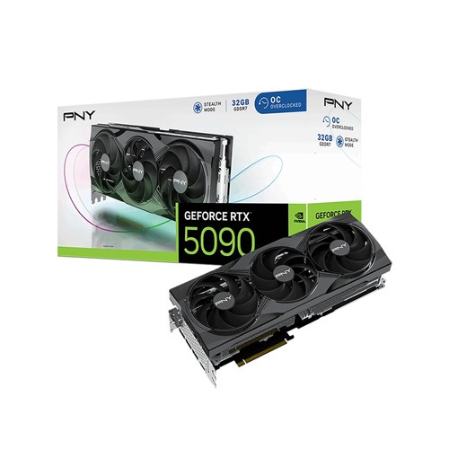 PNY NVIDIA GeForce RTX 5090 Overclocked Triple Fan 32GB GDDR7 PCIe 5.0 Graphics Card