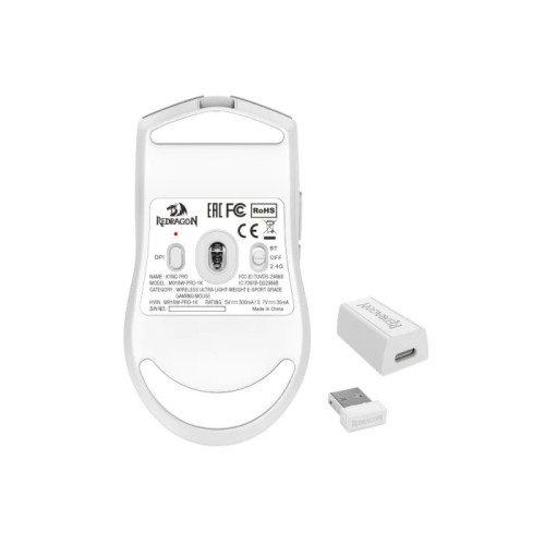 Redragon M916 PRO (1K Hz) Tri-Mode Wireless Gaming Mouse White