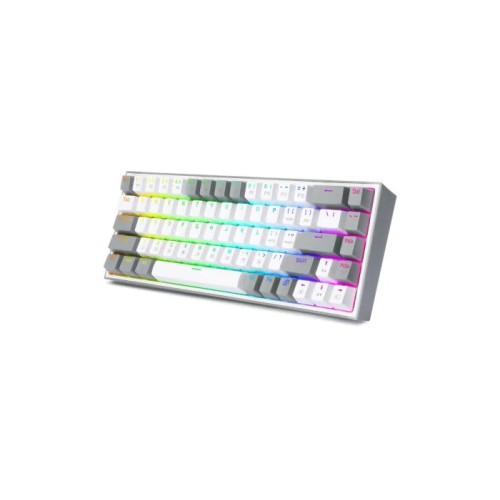 Redragon K631 Castor White-Grey Red Switch Wired Gaming Keyboard