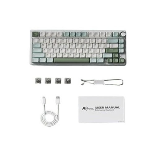 RK ROYAL KLUDGE R75 Wired Mechanical Keyboard (White-Green)