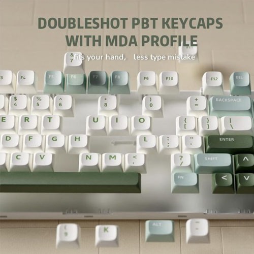 RK ROYAL KLUDGE R75 Wired Mechanical Keyboard (White-Green)