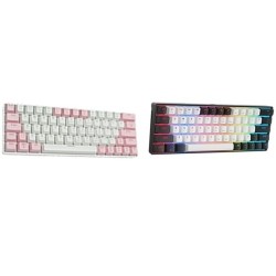 Zifriend KA646 60% 63 Keys Green Red Switch Wired Gaming Mechanical Keyboard