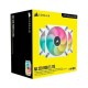 Corsair iCUE ML120 RGB ELITE Premium 120mm PWM Magnetic Levitation Triple Fan Kit with iCUE Lighting Node CORE (White)