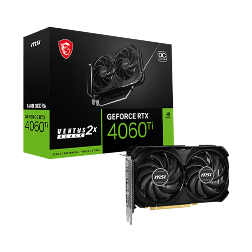 MSI GeForce RTX 4060Ti VENTUS 2X BLACK 16G OC GDDR6 Graphics Card