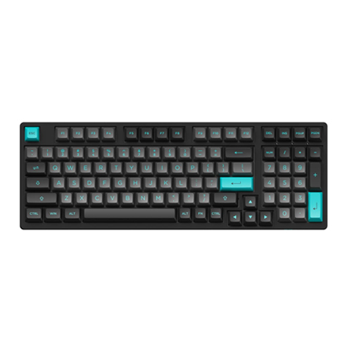 Akko 3098N Black & Cyan 90% Hot Swappable Multi-Modes TTC Flame Red Switch Keyboard