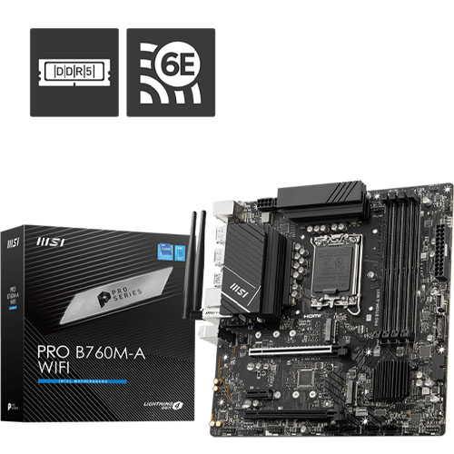 MSI PRO B760M-A WIFI DDR5 12th Gen & 13th Gen mATX Motherboard