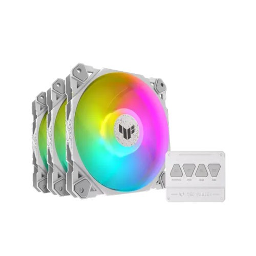 ASUS TUF Gaming TF120 ARGB White Triple Casing Fan Kit with ARGB Controller