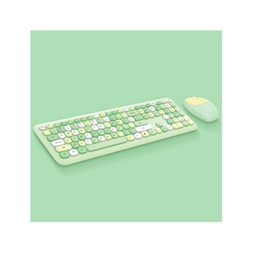 Mofii 666 2.4G optical punk round keycap wireless keyboard mouse combo