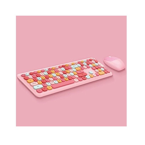 Mofii 666 2.4G optical punk round keycap wireless keyboard mouse combo