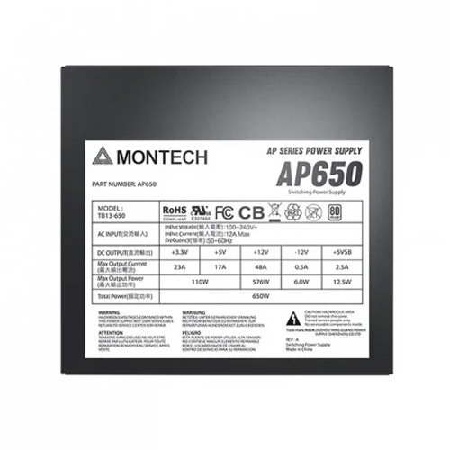 Montech AP650 80 Plus White Certified High Quality ATX Power Supply