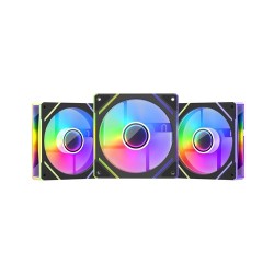 1stPlayer FC7 3 in 1 120mm ARGB Case Fans with Remote and Hub Black