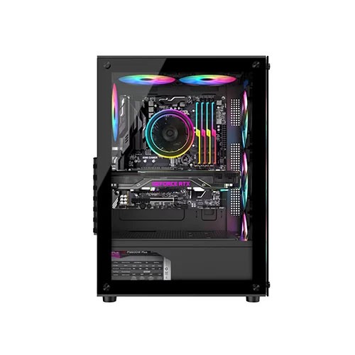 Aptech 305 Glass New Gaming Case-Black
