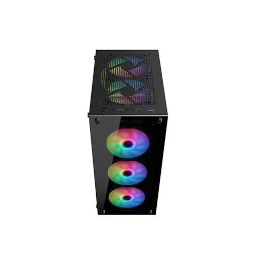 Aptech 305 Glass New Gaming Case-Black