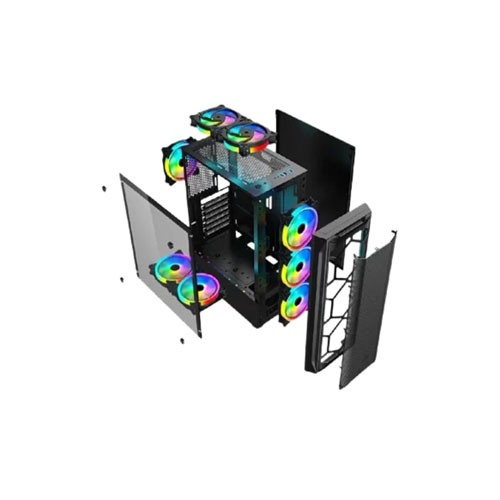 APTECH AP-8308B ARGB GAMING CASE (BLACK)
