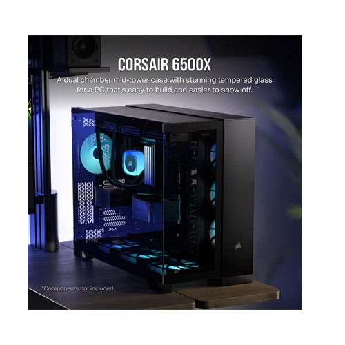 CORSAIR 6500X Mid-Tower Dual Chamber PC Case - Black