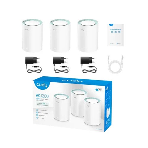 Cudy M1300 AC1200 1200mbps Gigabit Whole Home Mesh WiFi Router (3 Pack)