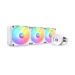 NZXT Elite 360 RGB 360mm AIO liquid cooler With RGB Controller and RGB Fans (White) 