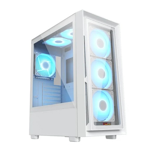 PC Power PP-GS2404V3 WH Crystal Glass V3 ATX Desktop Gaming Casing