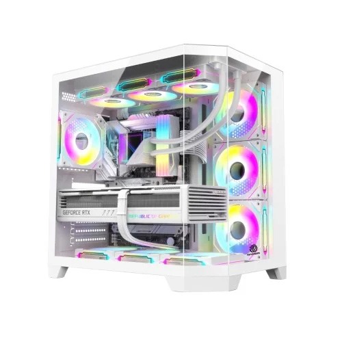 Revenger Air Box 7 ARGB Infinity Fans with Remote Controller Full Tower White Desktop Gaming Case