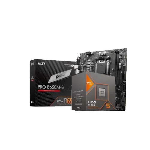 AMD Ryzen 5 8500G Processor with Radeon Graphics and MSI PRO B650M-B DDR5 AMD Motherboard Combo