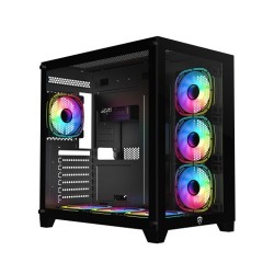 PC POWER ICEBERG V2 GAMING CASE WITH 650W PSU AND 7 ARGB FAN (Black)