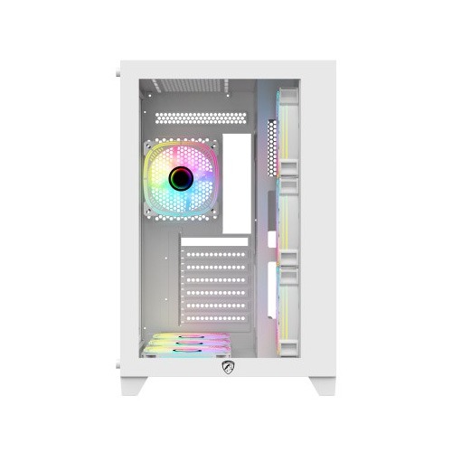 PC POWER ICEBERG V2 GAMING CASE WITH 650W PSU AND 7 ARGB FAN (White)