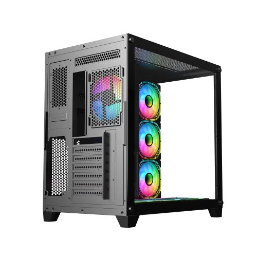 PC POWER ICEBERG V2 GAMING CASE WITH 7 ARGB FAN (Black)