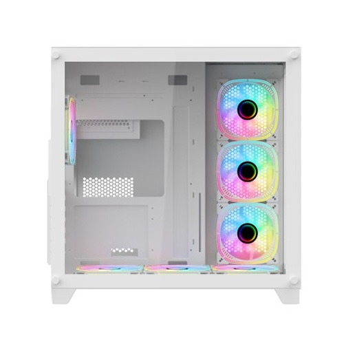 PC POWER ICEBERG V2 GAMING CASE WITH 7 ARGB FAN (White)