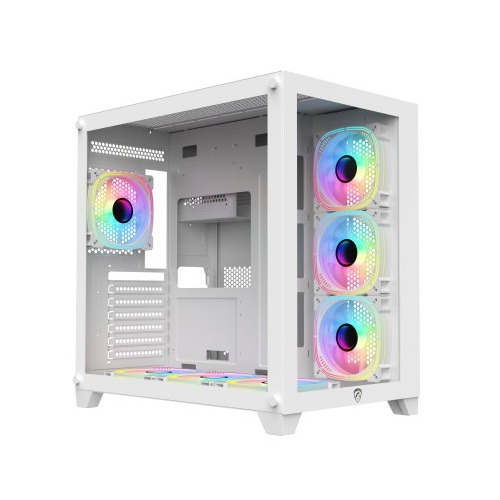 PC POWER ICEBERG V2 GAMING CASE WITH 7 ARGB FAN (White)