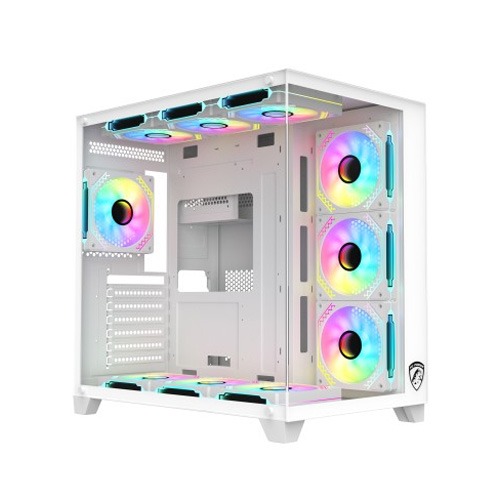 PC POWER ICEBERG V3 GAMING CASE  WITH 10 ARGB (WHITE)