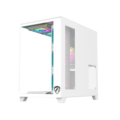 PC POWER ICEBERG V3 GAMING CASE  WITH 650W PSU & 10 ARGB (WHITE)