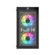 PC POWER SPIDER WEB CRYSTAL MINI GAMING CASING  WITH 230W PSU & 3 ARGB FAN (Black)