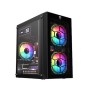 PC POWER SPIDER WEB CRYSTAL MINI GAMING CASING  WITH 230W PSU & 3 ARGB FAN (Black)